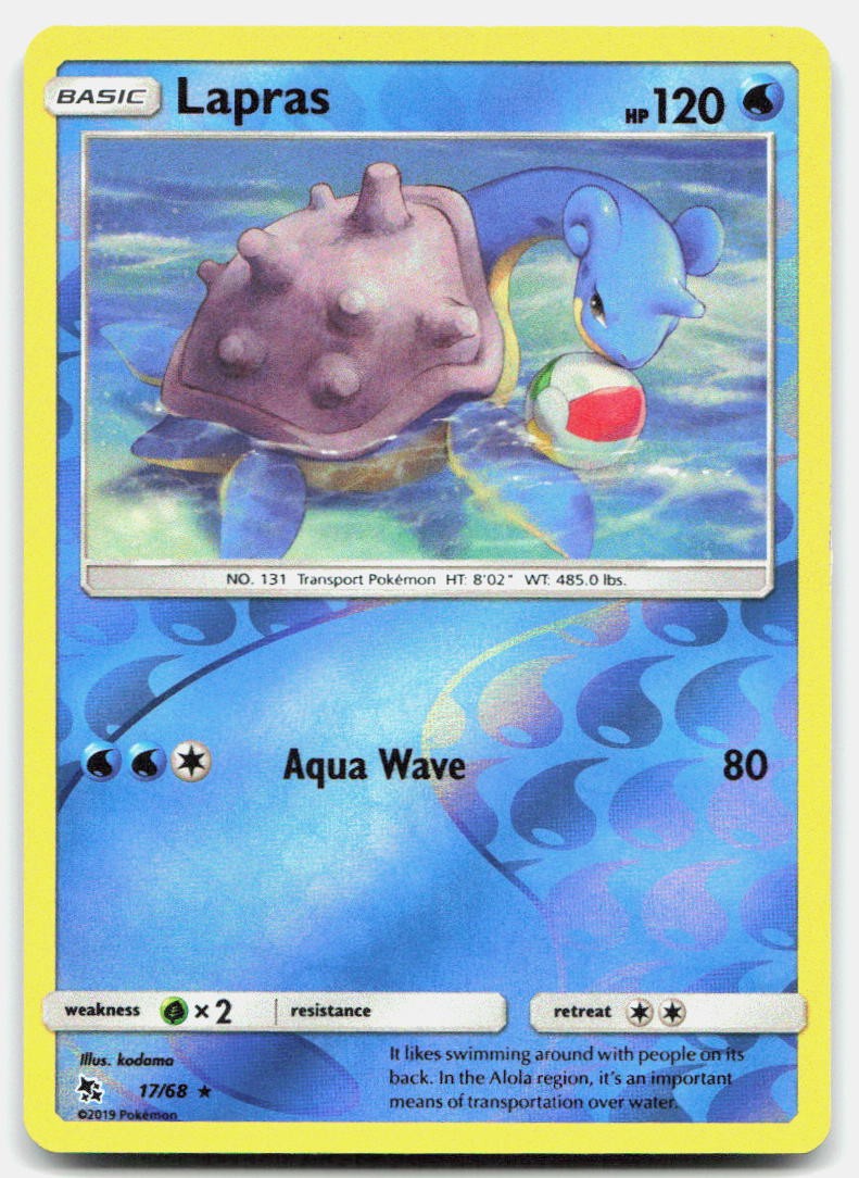 Hidden Fates Lapras 17/68 NM Pokemon Reverse Holo Rare Tcg Card