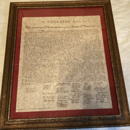 Framed Declaration of Independence Reproduction Poster, Politics Theme, Paper