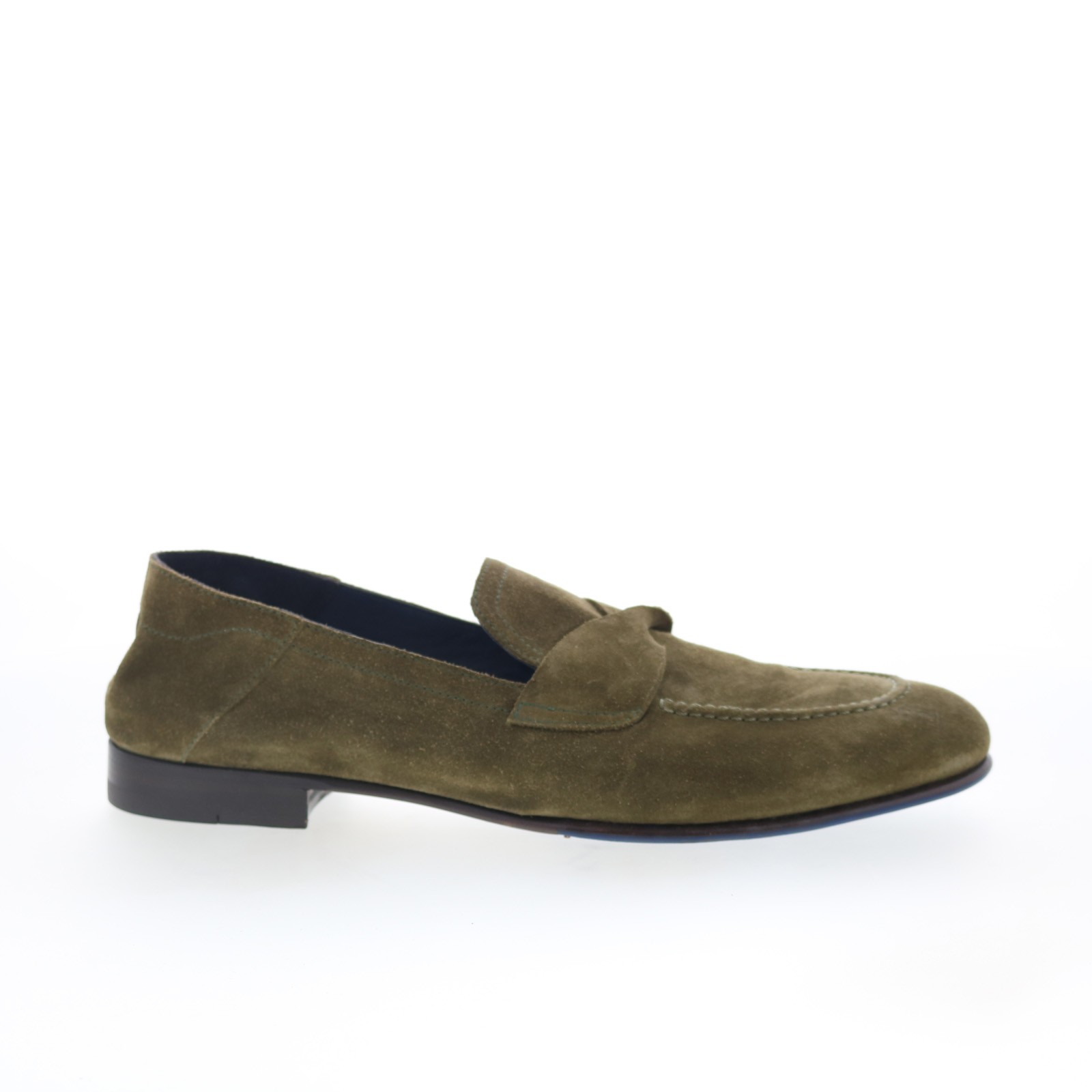 Di Bianco Loreto Mens Green Suede Slip On Loafers - Slip Ons Penny Shoes 9 134290₽
