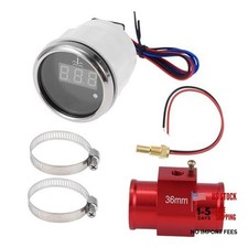 1.42" Universal Digital Water Temperature Gauge Kit with Joint Pipe 36mm Red