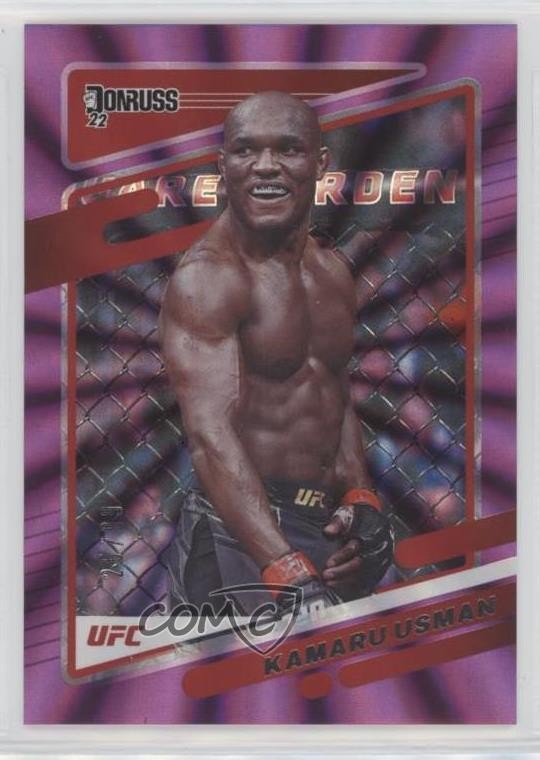 2022 Donruss UFC Holo Purple Laser 25/99 Kamaru Usman #72 02v3