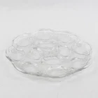 Vintage Anchor Hocking Savannah Deviled Egg Plate 10in Clear Floral USA