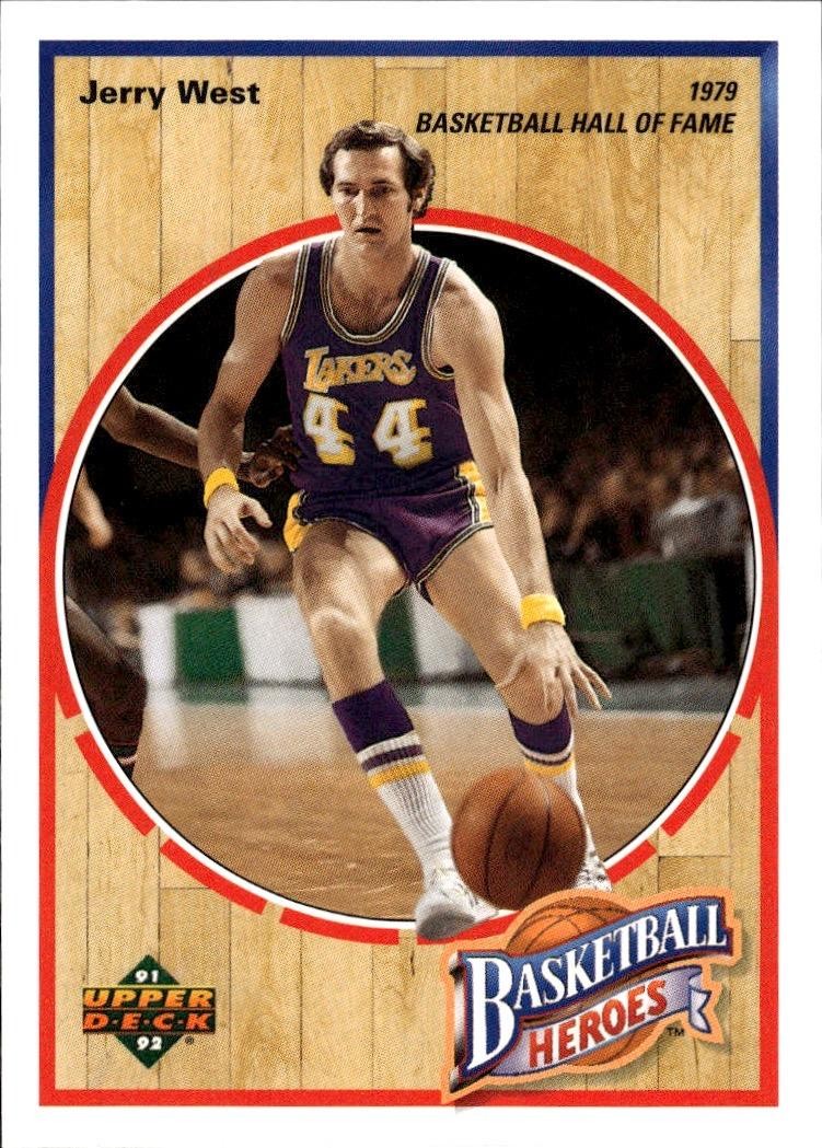 1991-92 Upper Deck #7 Jerry West Basketball Heroes: Jerry West Box Bottoms