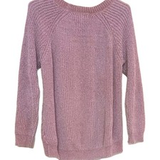 Pink Rose Sweater Womens Small Dusty Pink Soft Long Sleeve Chunky Pullover EUC