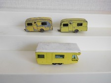 3 x Matchbox Caravan 2 x No.23 Berkeley In Yellow / No.23 Trailer Caravan Yellow