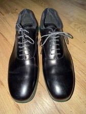 Prada Men’s Leather Oxford Dress Shoes Black Green Sole Size 10.5 US 2EG027