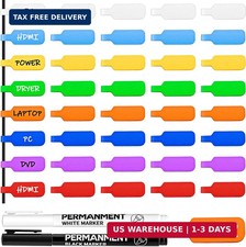 40 Pcs Cable Labels with 2 Colors Fine Point Marker, for Organizing Wires and Id