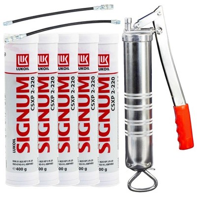 Kalziumsulfonat-Komplexfett Fett Lukoil CSXP 2-220 5 X 400g + Fettpresse BockTec