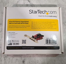 StarTech.com PEXUSB3S4 PCIe 4-Port USB 3.0 Card SATA Power 5Gbps