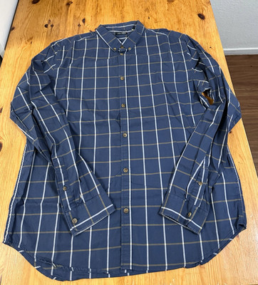 CHEAP MONDAY Shirt Plaid Long sleeve Button Down Blue size L