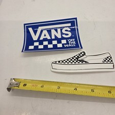VANS Off The Wall Skateboard Stickers Blue Rectangle 4" And Checkered Shoe