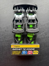 CargoLoc Ratchet Strap Tie Downs - 1500lb Break Strength - Set of 2 - BNIB 49472