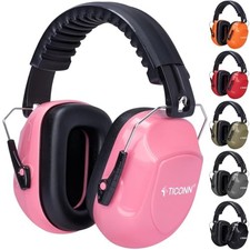Noise Cancelling Headphones for Adults, SNR 33dB Ear Muffs for Noise Soft Pink