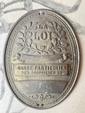 Ancienne Plaque de métier - Garde Particulier des Propriétés - Vierge