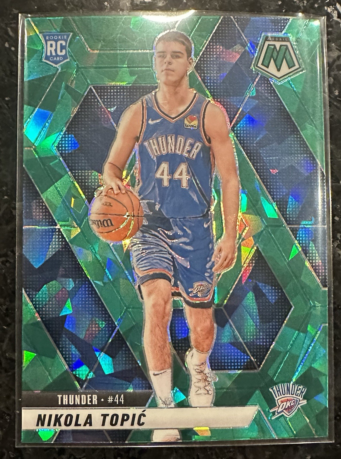 2024-25 Panini Mosaic - Rookies Nikola Topic #242 Green Ice (RC)