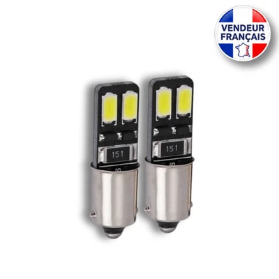 Ampoules BA9S LED T4W CANBUS 4 leds Lumiere 6000K Blanche xenon Veilleuses 12V - Photo 1/2