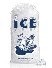 50 Pack Ice Bags 20 lb Heavy-Duty Ice Bags with Drawstring2 Mils Thickness