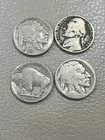 Three Buffalo Nickels One Wartime Nickel