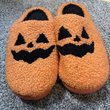 Halloween Pumpkin Orange Slippers Unisex 44-45 New