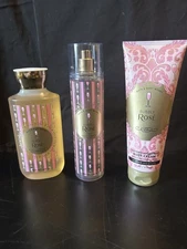 Bath and Body Works BUBBLY ROSE - 3 PC Gift Set - Mist, Shower Gel, Body Cream🍷