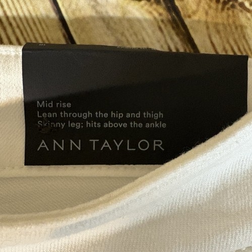 ANN TAYLOR Jeans Women’s 10 White Skinny Crop Mid Rise Curvy Fit NWT - Picture 8 of 10