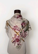 Echo Cream Pink Floral Silk 34 in. Square Scarf