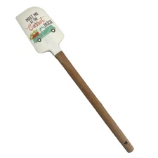 Meet Me at the Carrot Patch Silicone Scraper Spatula Wood Handle w/ Measurements