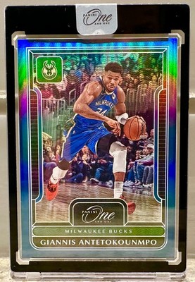 JERSEY # MATCH! 2023 Panini One & One Giannis Antetokounmpo Blue 34/40! BUCKS!