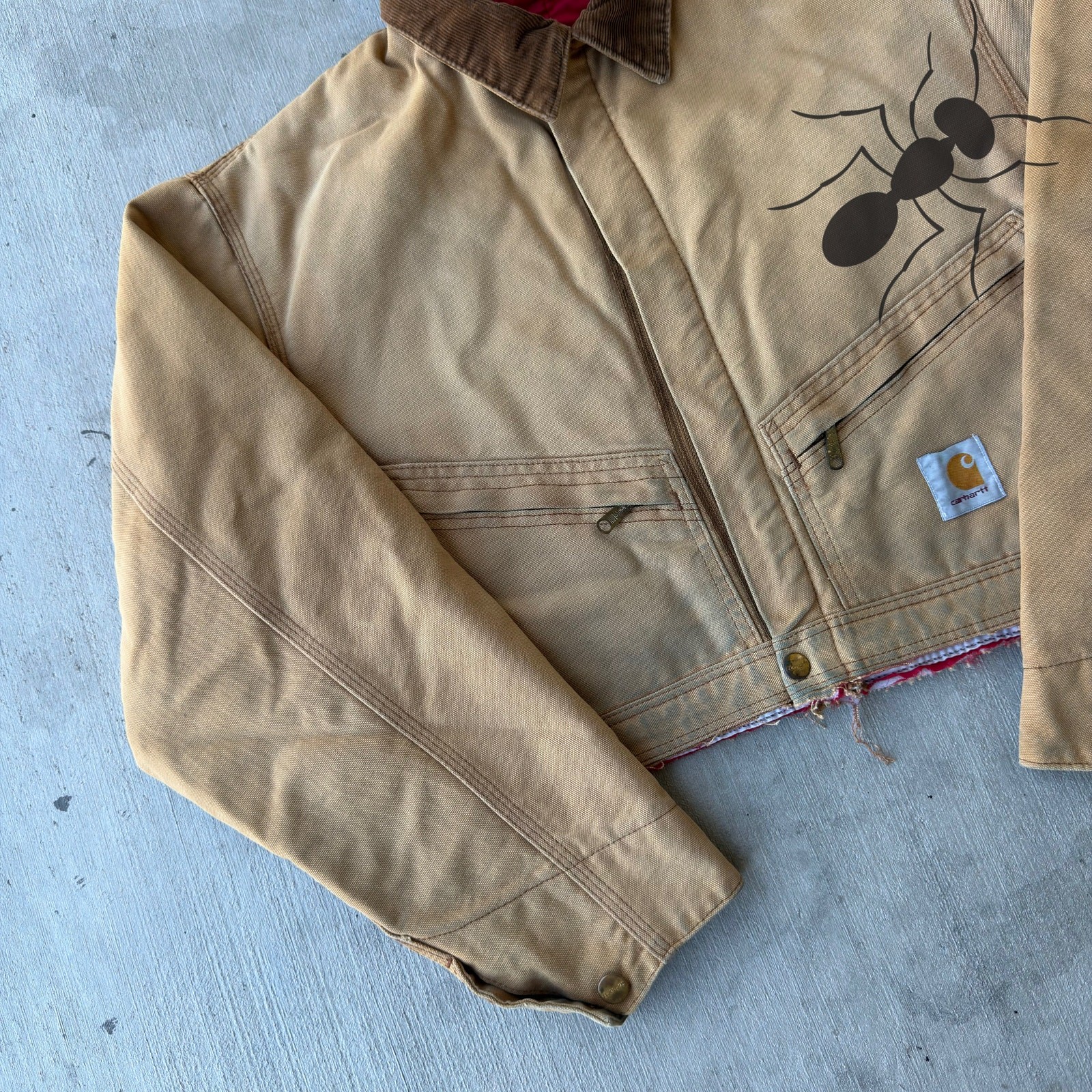 Carhartt brown cropped Detroit style work wear jacket thumbnail 2