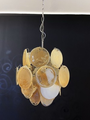 Vintage Italian Murano chandelier - 24 gold disks