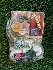 Vtg NOS LeeWards Boutique Ornament Kit 1970s 16-47452 Pixie Cane