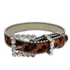 Collar: Luxury Crystal Dog Collar in Animal Printed Hair