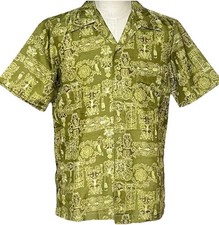 Vintage 60 s Kahala For Andrade Honolulu Silk Blend Hawaiian Aloha Shirt Medium