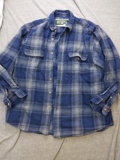 Field  Stream Shirt Mens L Blue Plaid Flannel Button Up Long Sleeve Workwear