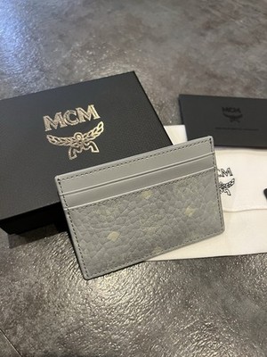 $195 MCM Card Holder Misty Gray Visetos