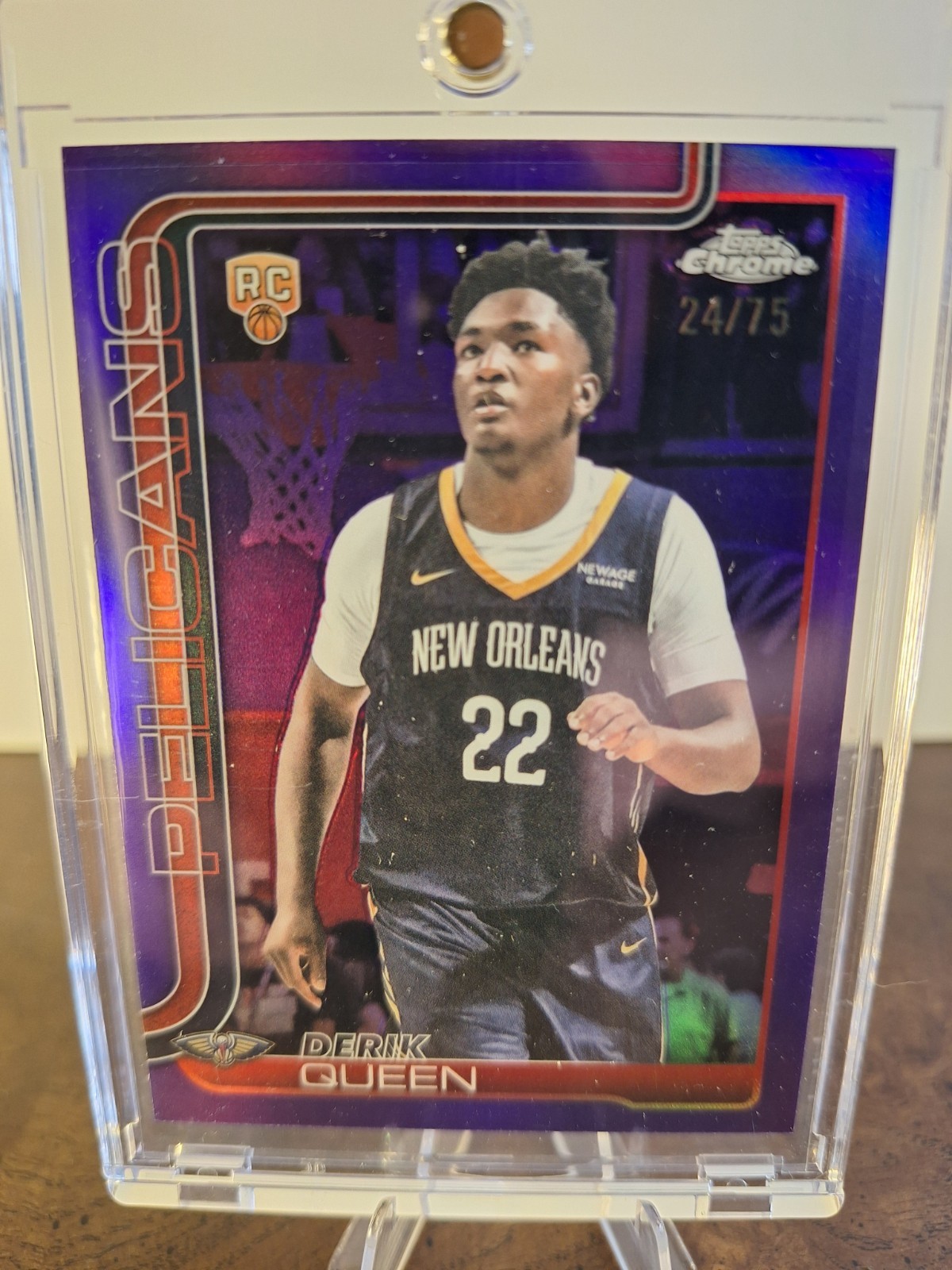 2025-26 Topps Chrome - Derik Queen #263 Purple Refractor /75 (RC)