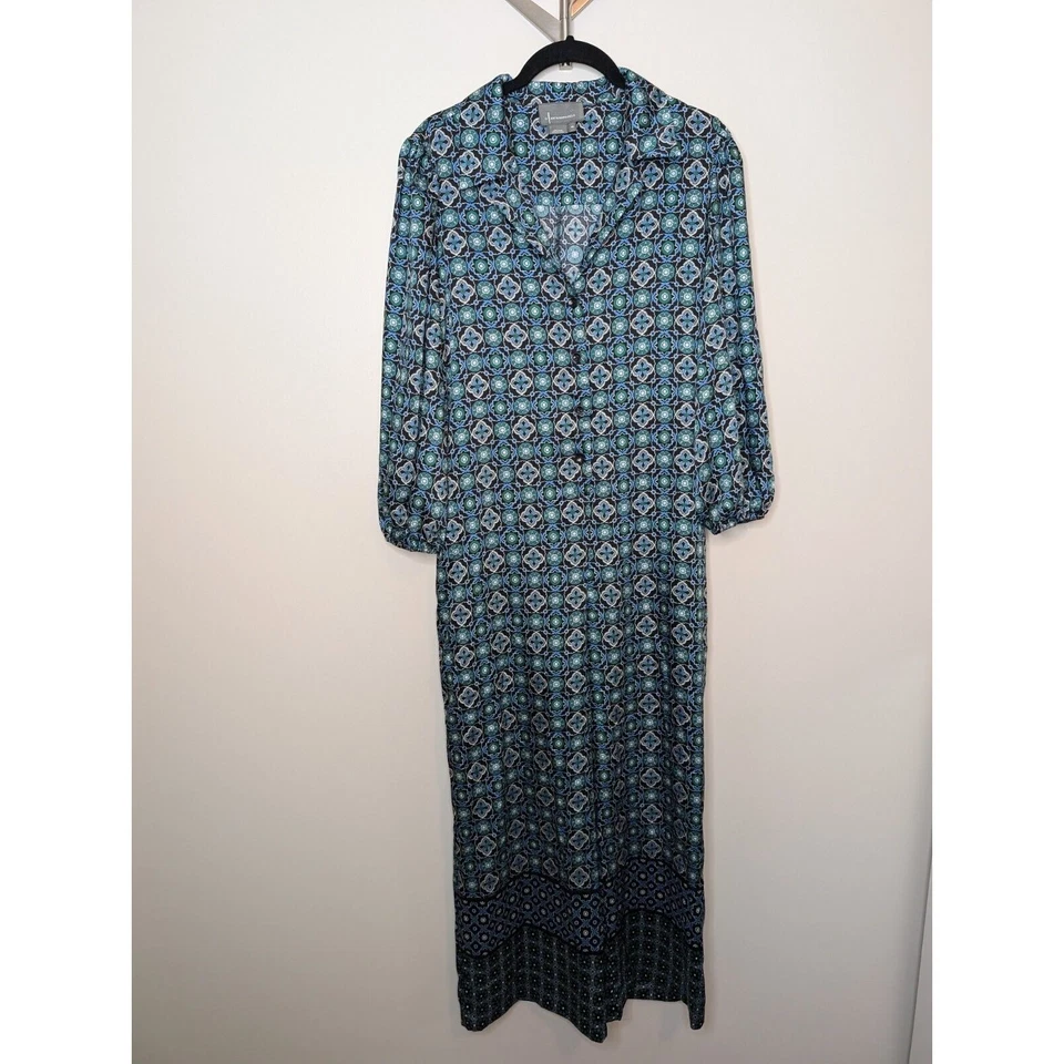 Anthropologie Morgan Geometric Print Waistless Jumpsuit Blue Green Size XS - Image 4 of 4