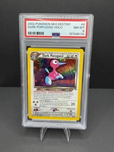2002 Pokémon Dark Porygon2 8/105 Neo Destiny Holo PSA 8