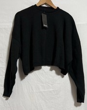 Nasty Gal Black Knitted Casual Short Cropped Casual Jumper Size L