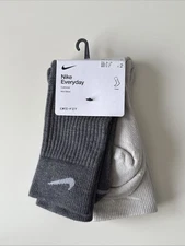 Nike  2 PK Everyday Wool Blend  Cushioned Crew Socks DQ6394 $30 Women's 6-10