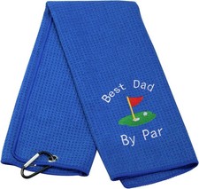 JXGZSO Dad Golf Towel Embroidered Gift Small, White Words-blue