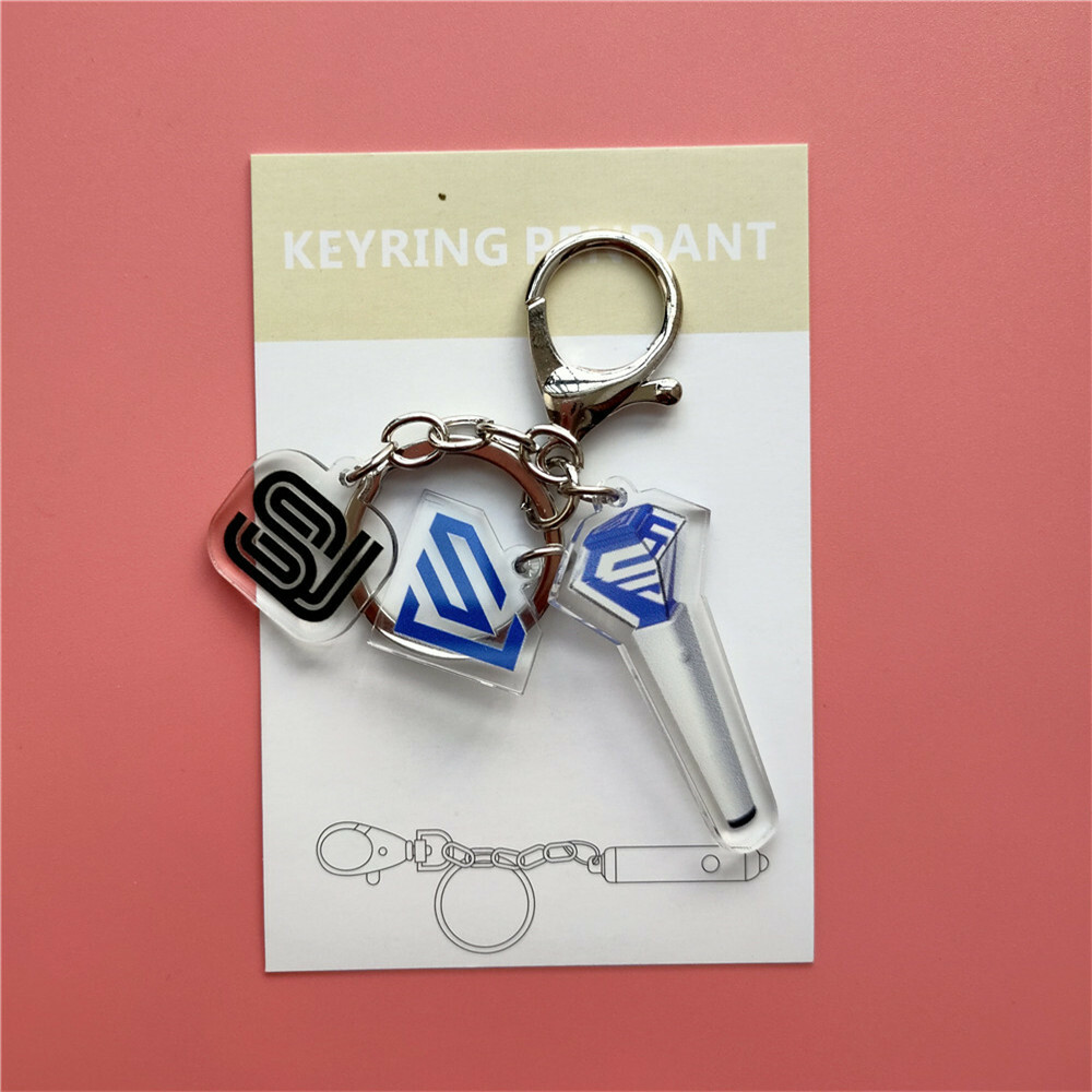 Kpop Korean Super Junior SJ Lightstick Acrylic Keychain Key