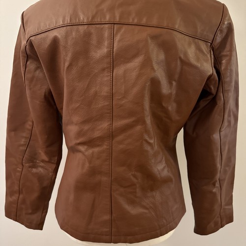 Chaqueta Michael Michelle Marrón Cuero Genuino Para Mujer Talla Mediana Nueva Sin Etiquetas - Imagen 6 de 11