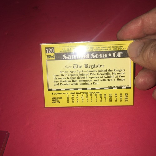 1989 Topps Debut Set-Break #120 Sammy Sosa - Picture 5 of 5