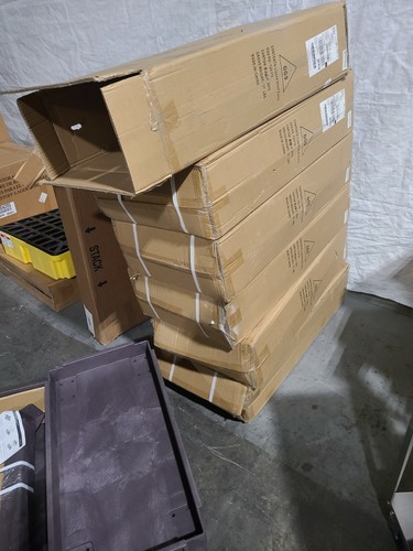 Grainger 5UTH8 Lipped Shelf Rolling Cart NEW IN BOX! 4 Available Dark Gray - Picture 4 of 9