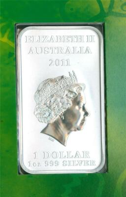 AUSTRALIA 2011 $1 PLATYPUS 1 OZ. .999 SILVER GEM BU IN ORIGINAL