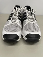 Men’s Adidas Traction 9.5 White And Black Athletic Golf Shoe With Cleats