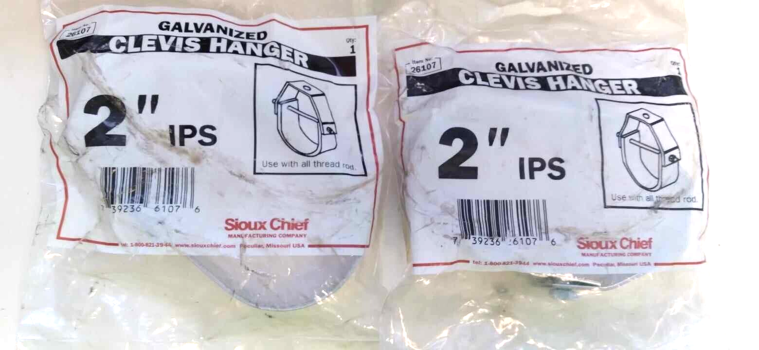 2 pcs 2-Inch Clevis Hanger 26107 Lot of 2 same size New old Stock ...