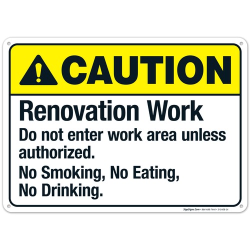 Renovation Work Do Not Enter Work Area Sign, ANSI Caution Sign, (SI-5408) - 第 9/87 張圖片