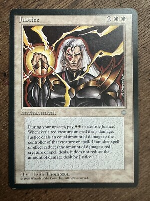 Justice, MTG Ice Age (1995) Uncommon White Enchantment  Magic The Gathering